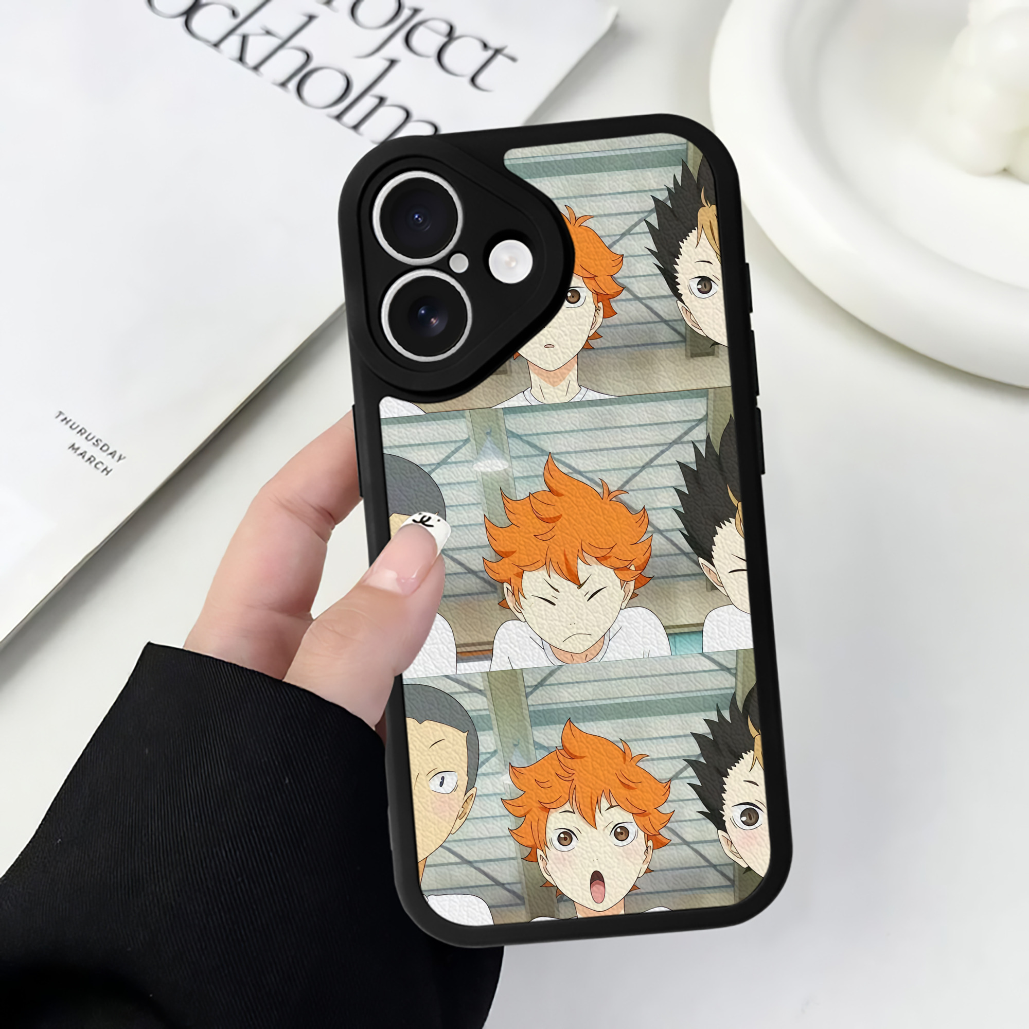 （画像用） ハイキュー!! Haikyu!! 【iPhone 16シリーズ対応】シリコンスマホケース（レザー調） 材質：シリコン